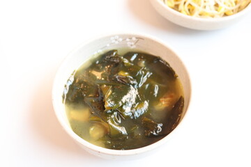 Korean food sea mustard soup
