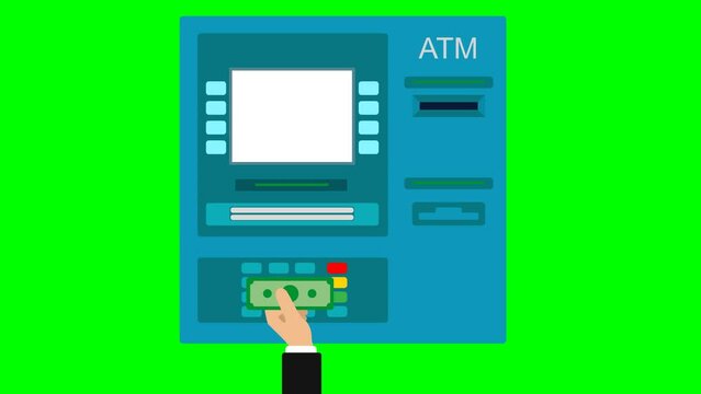 ATM to deposit money animation