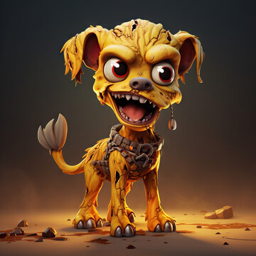 zombie dog from tuck from paw patrol comic style ful