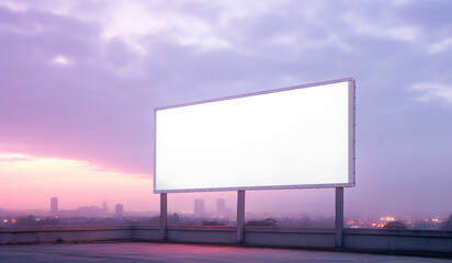Fototapeta premium Blank billboard on the street for advertising. Free space for design and text. Mockup. AI generative