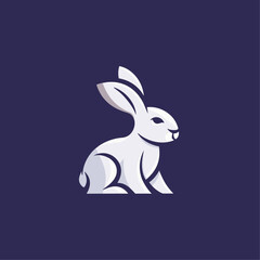 Obraz premium illustration of a rabbit with heart _ illustration of a rabbit _ rabbit logo _ rabbit icon _ compony logo _ animal logo