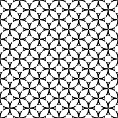 Black and white seamless abstract pattern. Background and backdrop. Grayscale ornamental design. Mosaic ornaments. Vector graphic illustration. EPS10.