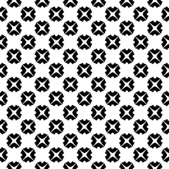 Black and white seamless abstract pattern. Background and backdrop. Grayscale ornamental design. Mosaic ornaments. Vector graphic illustration. EPS10.