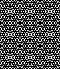 Fototapeta premium Black and white seamless abstract pattern. Background and backdrop. Grayscale ornamental design. Mosaic ornaments. Vector graphic illustration. EPS10.
