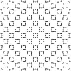 Black and white seamless abstract pattern. Background and backdrop. Grayscale ornamental design. Mosaic ornaments. Vector graphic illustration. EPS10.