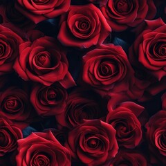 seamless pattern bouquet of red roses
