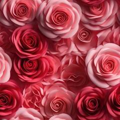 seamless pattern bouquet of red and pink roses