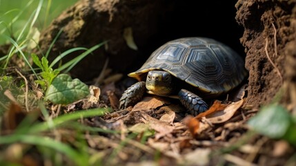 Turtle hiding in shell