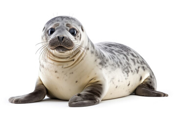 Fototapeta premium Baby of common seal on white background