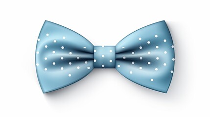 Vector 3d Realistic Polka Dot Blue Bow Tie Icon Closeup