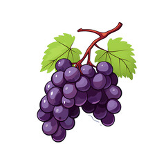 Simplified flat art illustration of a grapes