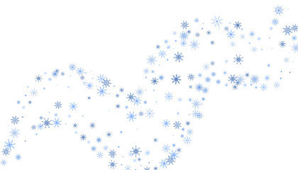 Christmas background. Blue delicate snowflakes on a white background. New Year's holiday design