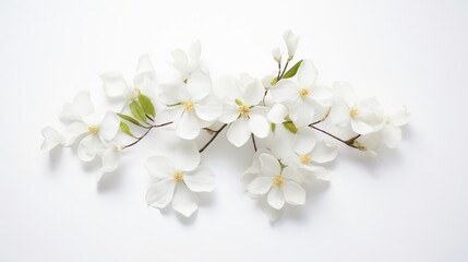 Fototapeta premium blossom white lay flower top view illustration floral plant, nature background, minimal day blossom white lay flower top view