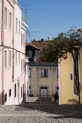 street in the old town of lisbon portugal
