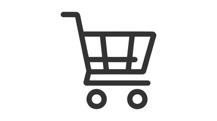 Shopping cart, gurney in supermarket isolated flat web mobile icon.