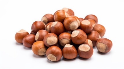 Obraz premium hazelnuts on a white background isolated.