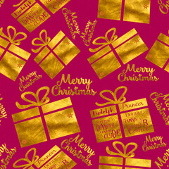 Christmas packs gifts shining