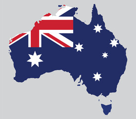 Obraz na płótnie Canvas Australian map flag, vector illustration.