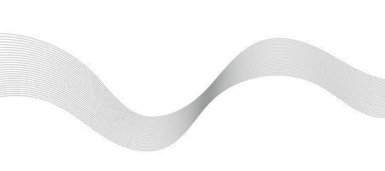 Technology abstract lines on white background. Frequency sound wave, twisted curve lines with blend effect.