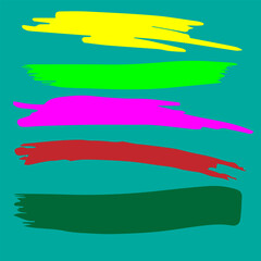 set of paint color brush strokes