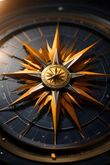 Close-up fantastic compass visual created with artificial intelligence