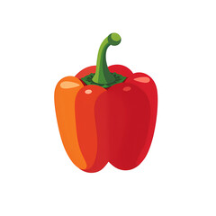 Simplified flat art illustration of a pepper