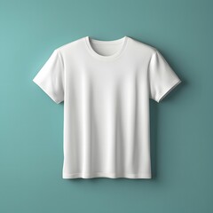 White t-shirt isolated on a blue background