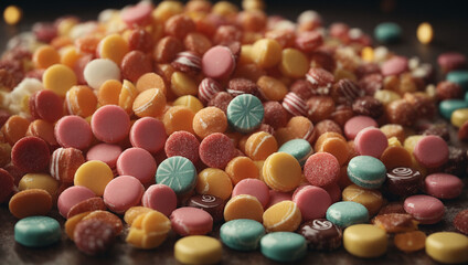 close up of colorful candies