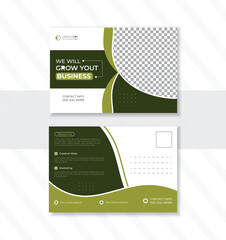 Modern business postcard design template