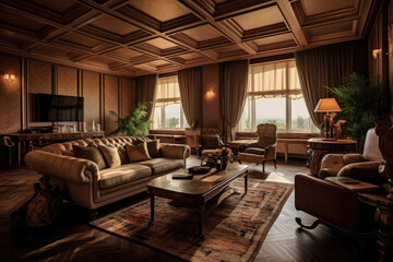 Fototapeta premium Presidential Suite Splendor Natural Wood Infused Luxury