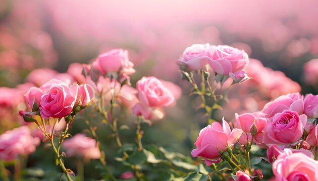 Rose flower in field with blur background