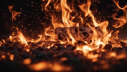 fire in the fireplace, overlay