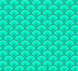 Cricles Seamless Pattern-V1B-Final Green jade shell shape in a seamless repeat pattern - Vector Illustration