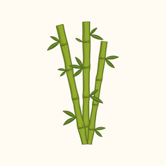 Green bamboo tree icon isolated on white background. Vector illustration