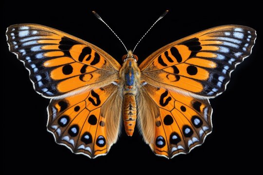 A close-up photograph of a vibrant butterfly against a black background. Perfect for nature enthusiasts and those looking to add a touch of beauty to their designs.