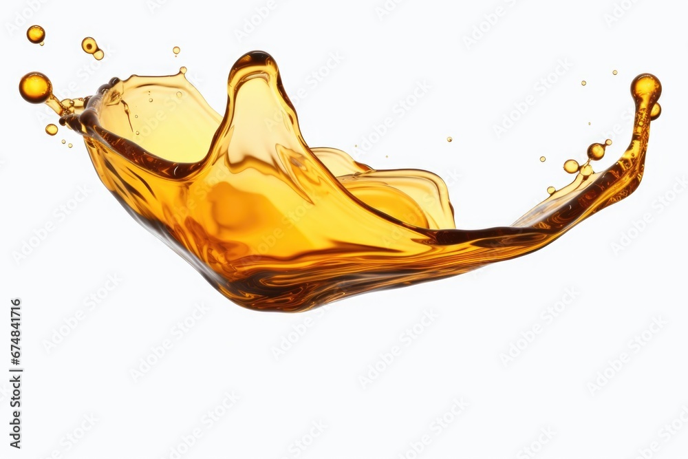 Poster A dynamic image capturing a splash of liquid on a clean, white surface. Perfect for showcasing the beauty and impact of liquids in various contexts.