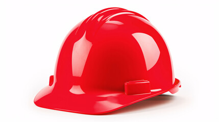 Fototapeta premium A Construction Helmet is alone and in the center of a pristine white setting.