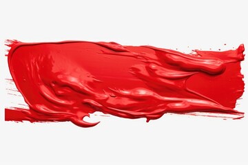 A detailed close up of red paint splattered on a clean white background. This image can be used for various design projects and creative concepts