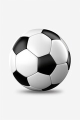 Fototapeta premium A black and white soccer ball on a white background. Perfect for sports-related designs and projects