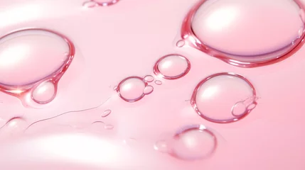 Fotobehang Thick glycerin serum droplet on white backdrop, exhibiting bubbly liquid gel-textured moisturizer. © ckybe