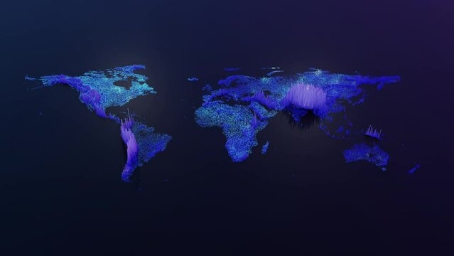 Topography World Data. Land topography is a digital image of the three-dimensional structure of the Earth's surface. 4K 3d render