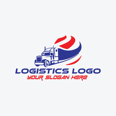 Obraz na płótnie Canvas logistics moving trucking cargo service logo design vector