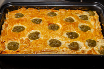 Traditional chicken casserole with olives, typical Brazilian recipe