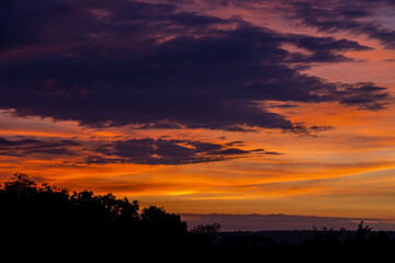 Idyllic sky with clouds of different shapes