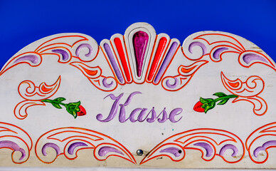 sign for a ticket center in germany - translation: tickets