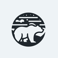 bear silhouette logo vector animals illustration,Bear icon modern symbol for graphic and web design