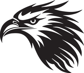 Eagle silhouette black and white logo template animal tattoo symbol and sign 