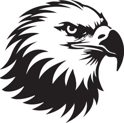 Eagle silhouette black and white logo template animal tattoo symbol and sign 