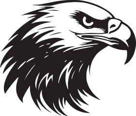 Eagle silhouette black and white logo template animal tattoo symbol and sign 