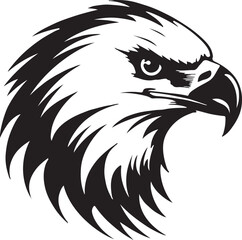 Eagle silhouette black and white logo template animal tattoo symbol and sign 
